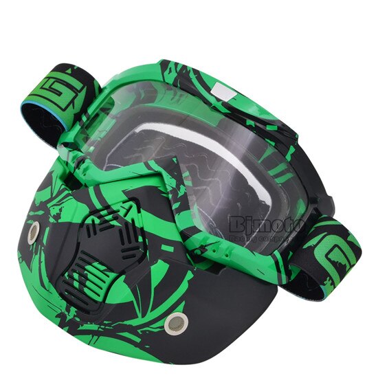 Máscara de casco facial Vintage, gafas desmontables para Motocross, Scooter, Jet, máscara, gafas de sol, esquí, Skate: Model 13