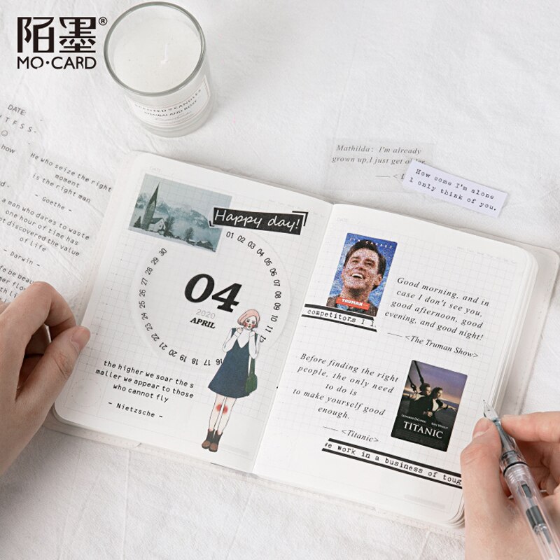 Zwart Engels Serie Basic Tekst Huisdier Washi Afplakband Stickers Scrapbooking Briefpapier Decoratieve Lange Strip Van Tape
