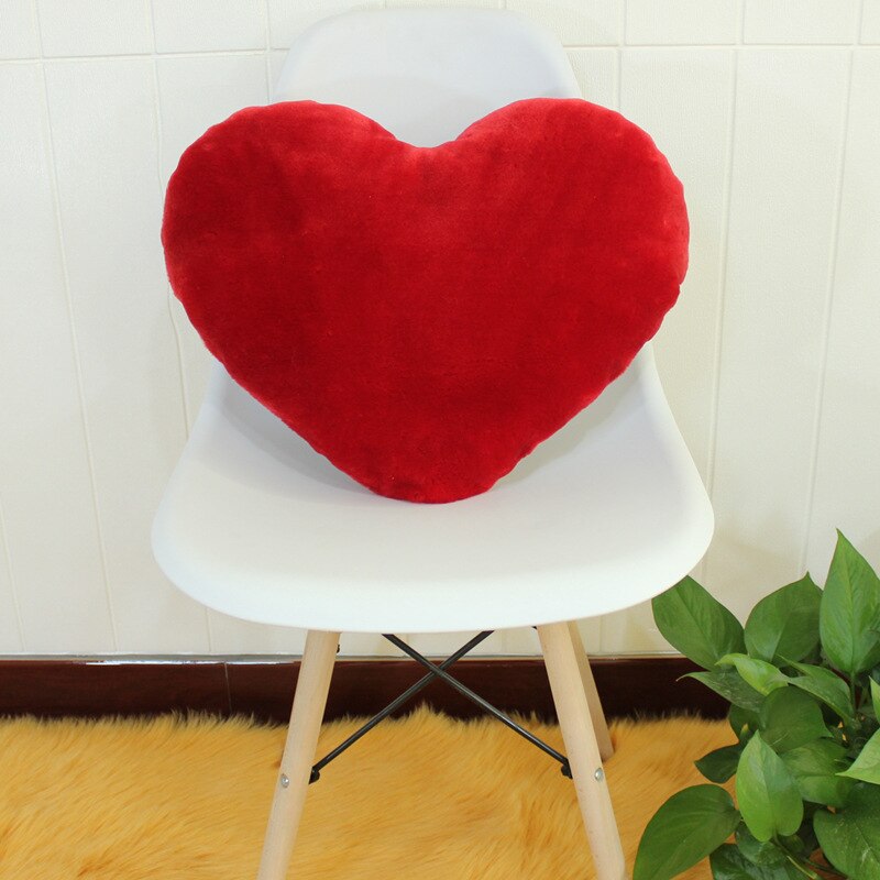 Werfen Kissen für Zurück Nette Herz Geformt PP Baumwolle Füllung Wolle-wie Stoff Rückenlehne Kissen Weihnachten für Freundin frau: rot