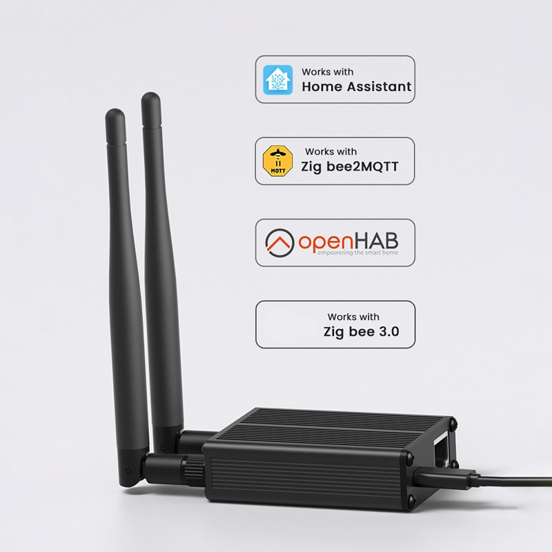 Gateway Universal Bridge Ethernet, USB und WiFi Gateway Coordinator, funktioniert mit Zigbee2 MQTT, Home Assistant, Z H A Open HAB