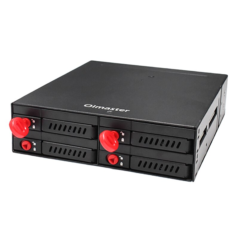 Oimaster 4 Bay SATA SSD Hard Drive Enclosure Rack Data Storage for 2.5Inch SATA SSD HDD Home Backup Mail Storage Computer Case