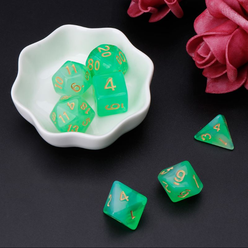 7pcs/set Polyhedral Sided Dice D4 D6 D8 D10 D12 D20 For Poly Table Game