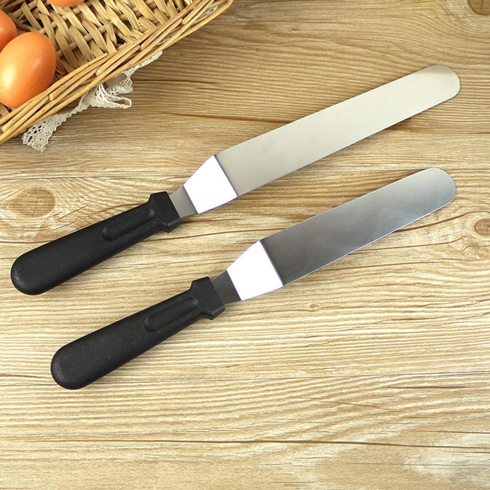 Paleta de espátula angular con manivela, cuchillo, pasteles, azúcar glaseado, decoración de pasteles, acero inoxidable, herramientas de cocina, A40