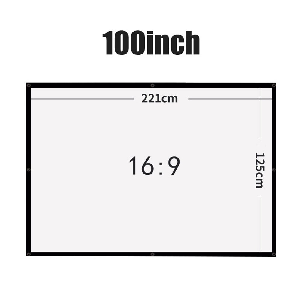 60/72/84/100/120 Inch Projector Screen Hologram Portable Home Cinema Folding Movie Screen HD Crease-resist DJA88: 8