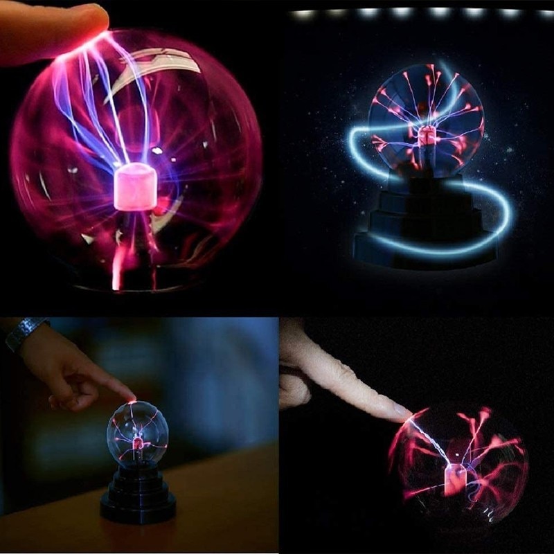 Crystal Ball Magic Plasma Ball Light Electric Lamp Night Light 4 5 6 8 Inch Table Lights Sphere Christmas Kids Glass Lamp