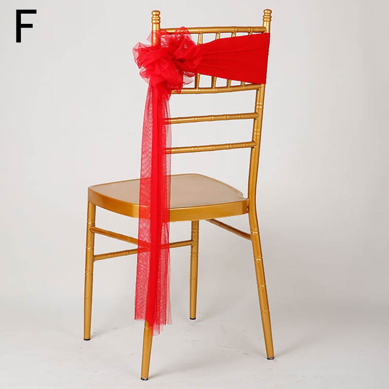 Bandas de satén para silla de boda, cintas para sillas de , cubierta de nudo para silla de decoración, lazo para silla de banquete, color dorado y rosa, novedad: F