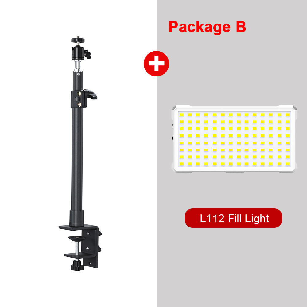 Desktop C-clamp Light Stand with 360 Rotatable Ball Head 1/4 inch Screw, Adjustable Aluminum Holder for Ring Light Camera Video