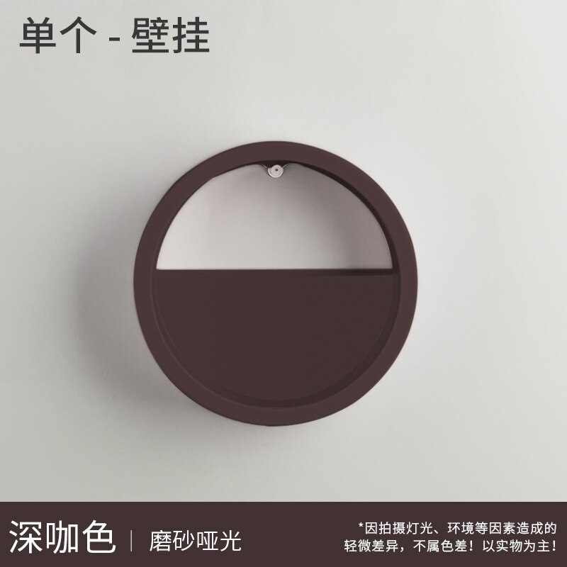 Moderne Ronde Ijzeren Muur Vaas Container Thuis Kamer Opknoping Mand Bloempot Muur Decor Vetplant Planter Tuin Vaas: Brown 18cm