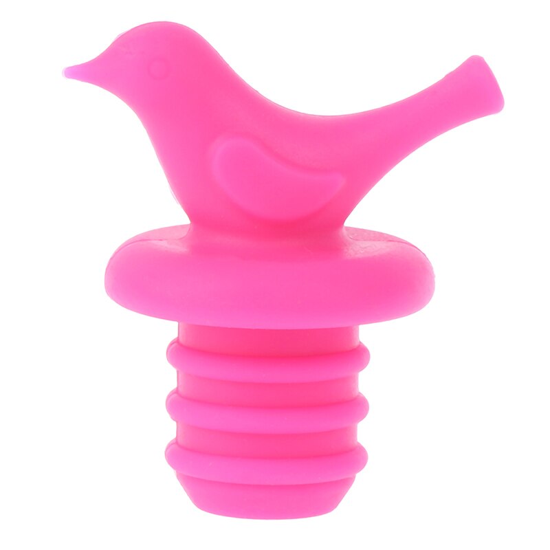 Bouchon verseur de vin en Silicone | Bouchons de vin créatifs d'oiseau, bouchon de bouteille, bouchons de mariage 1 pièce: rose red