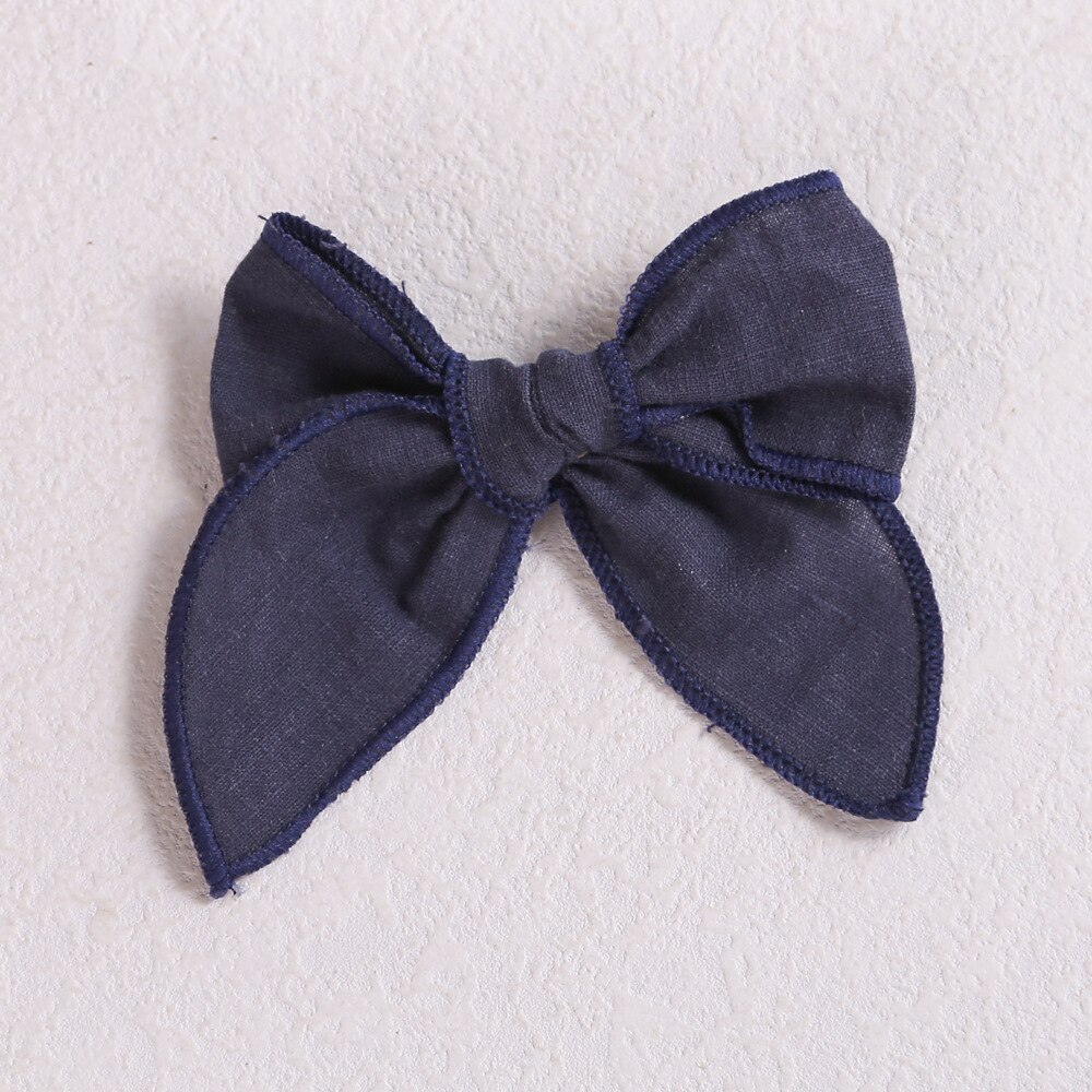 Baby Hair Clips Cotton Hairpin For girls Big Bows Barrettes Infant Linen Side Clips Hair Accessories Cute Hairgrips: 8