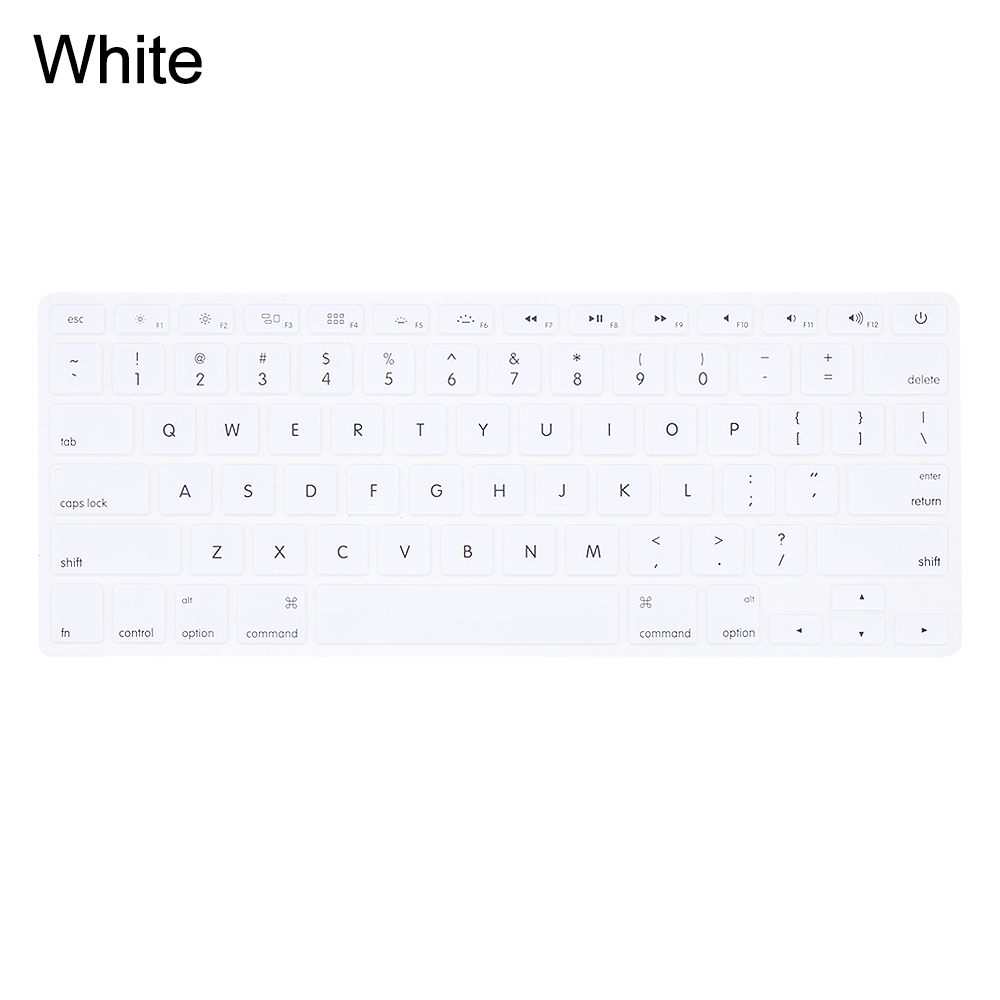 Silikonowa obudowa klawiatury miękki ochraniacz cukierkowe kolory dla Apple Macbook Pro Air 13 "15" 17 "akcesoria do laptopa: white