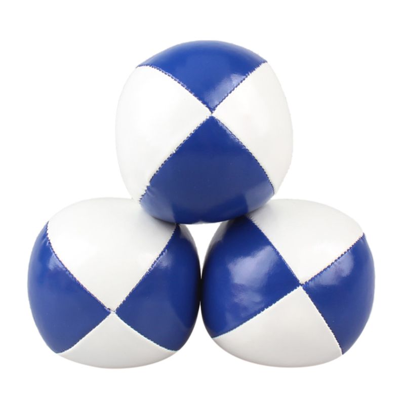 Palline da giocoliere per I Principianti Bambini e Professionale (Rosso Verde Blu)-Resistente Cuoio dell'UNITÀ di elaborazione & no Rimbalzo di Disegno Giocoleria impostato: 8YY201893-blu