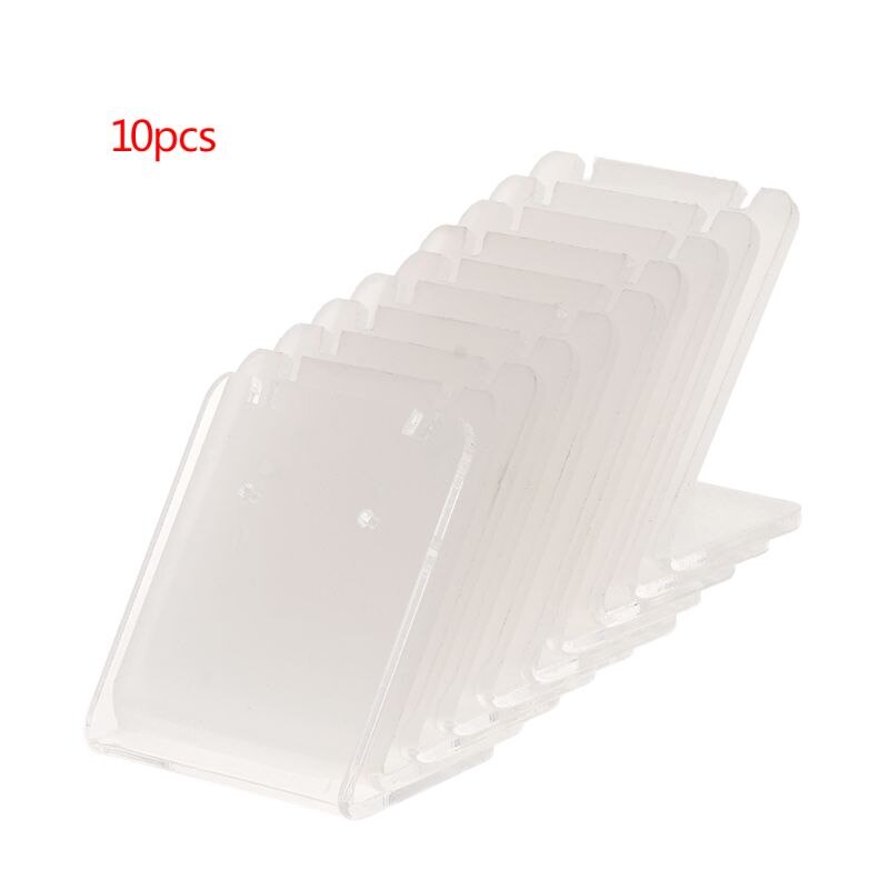 10 Pcs/Set Earrings Jewelry Stand Holder Display Rack L Shape Rectangle Acrylic Ear Stud Jewelry Show Bracket Rack: Tansparent