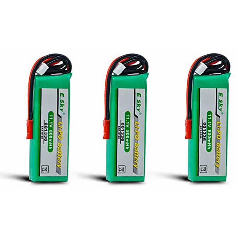 2 pcs 11.1V 800mAh Li-Po Battery for Esky EK1-0188 001336 Big LAMA E020/E515A Helicopter: 3PCS