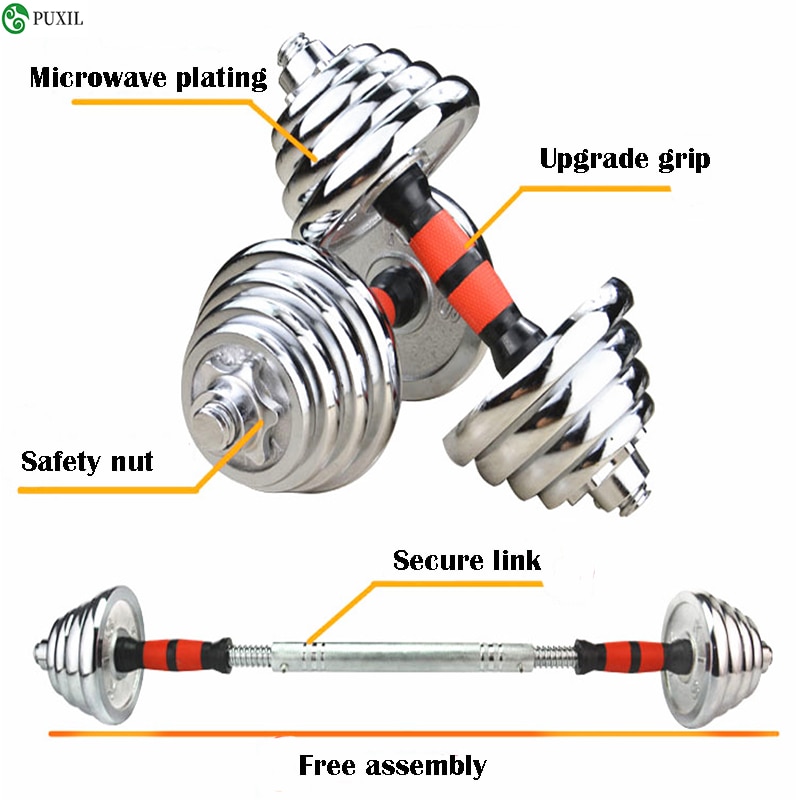 15KG adjustable weight dumbbells fitness dumbbell electroplating weight bars gym dumbbells barbell set for men Body Building