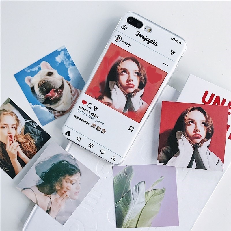 ins Screenshot Phone Case For iphone XS XR 7 8 Plus TPU Soft Case Instagram Style Changeable Cards Phone Case Cover For iphone 6