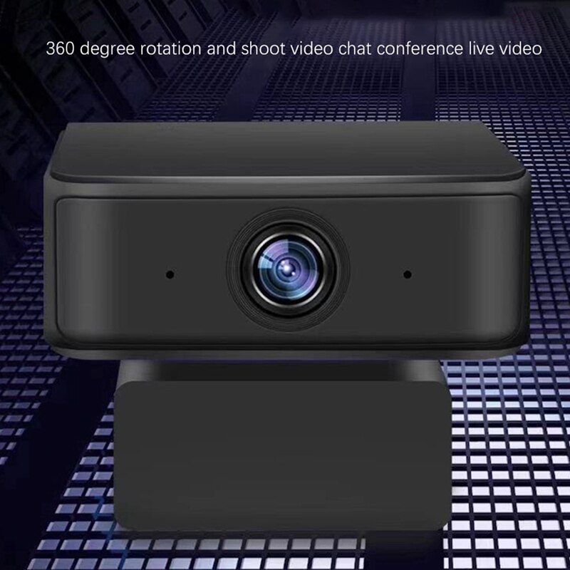 Webcam 360° Face Follower Motion Tracking 1080P HD USB Webcam Built-in Microphone for Mobile Phone Tablet PC