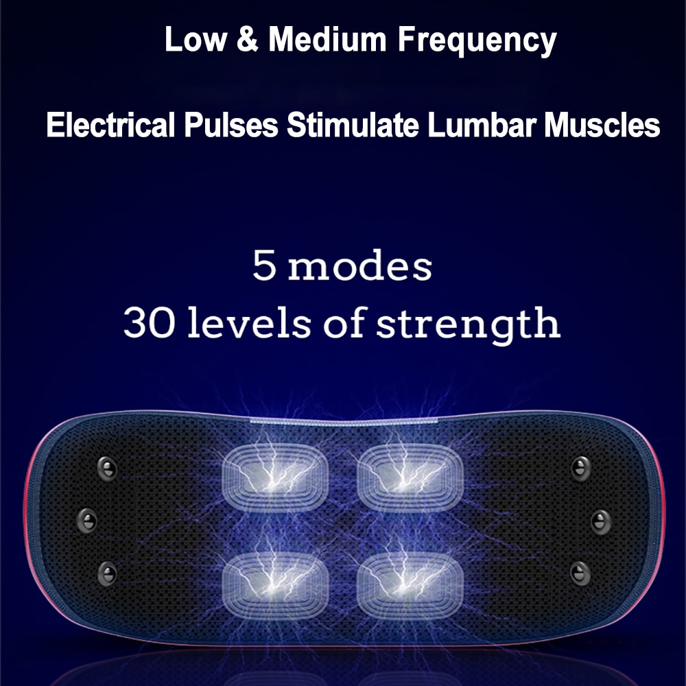 Electric Waist Massager Lumbar Traction Device Inflatable Compress Lumbar Spine Support Vibration Massage Back Relieve Pain