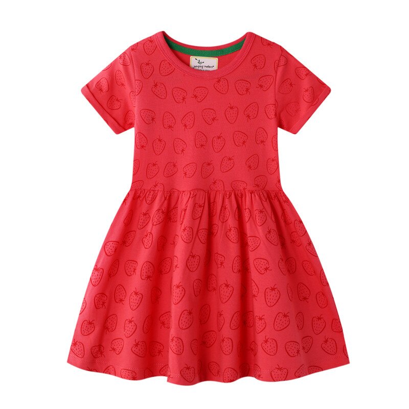 Hoppe meter baby pige kjole sommerfest prinsesse jordbær børnetøj tutu søde design børn piger kjole: T6827 røde / 24m
