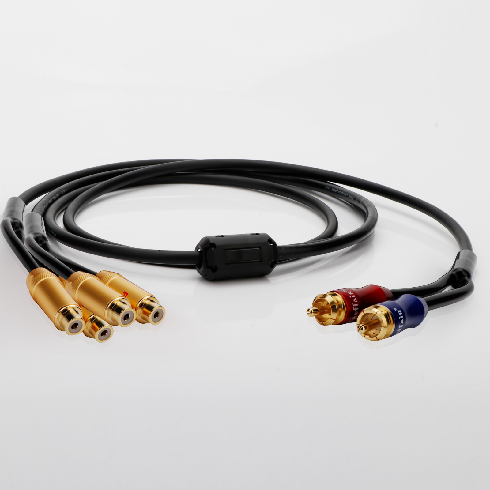 Hifi 2RCA to 4Rca Audio Video Cable 4 RCA female to 2 rca Interconnect Cable RCA Splitter Aux Cord For Speaker Subwoofer: black / 2.3 m