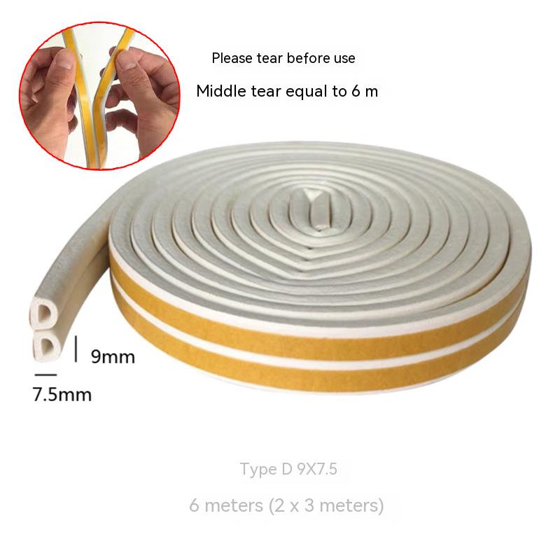 Dør- og vinduestætningsliste, vindtæt vindue, varm isolering, tyverisikringsdør i aluminiumslegering, dørsøm, lydisolering i dørbunden: Beige