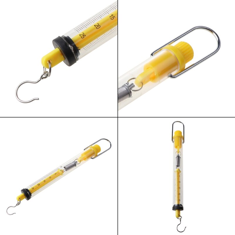 Newton force meter Max Capacity 25N Plastic Tubular Spring Scale Dual Scale Labeled for Physical Experiment R9JF