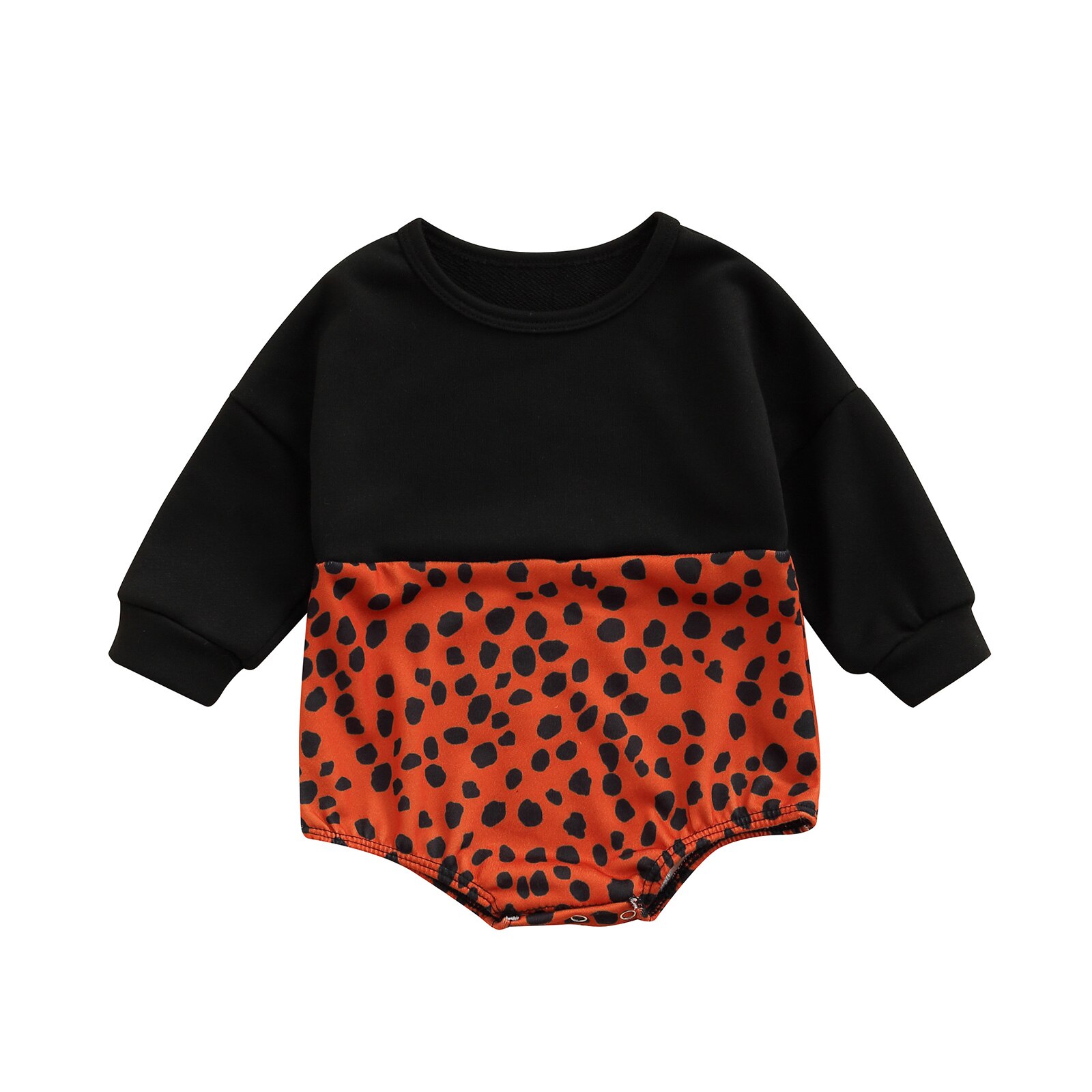Citgeett Herfst Baby Baby Meisjes Jongens Toevallige Lange Mouw Bodysuit Leopard Stiksels Driehoek Jumpsuits Lente Kleding: A / 18m