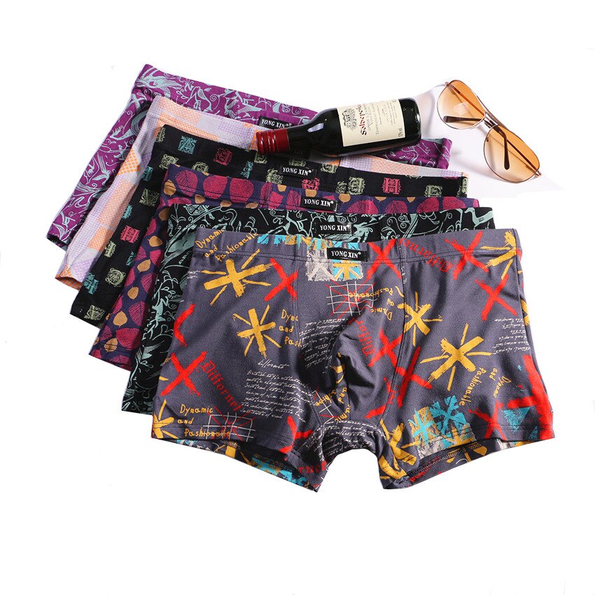 4pcs/lot Boxers For Men Breathable Underpants Comfortable Mens Panties Shorts Printing nderwear Boxer Male Cheap Batch