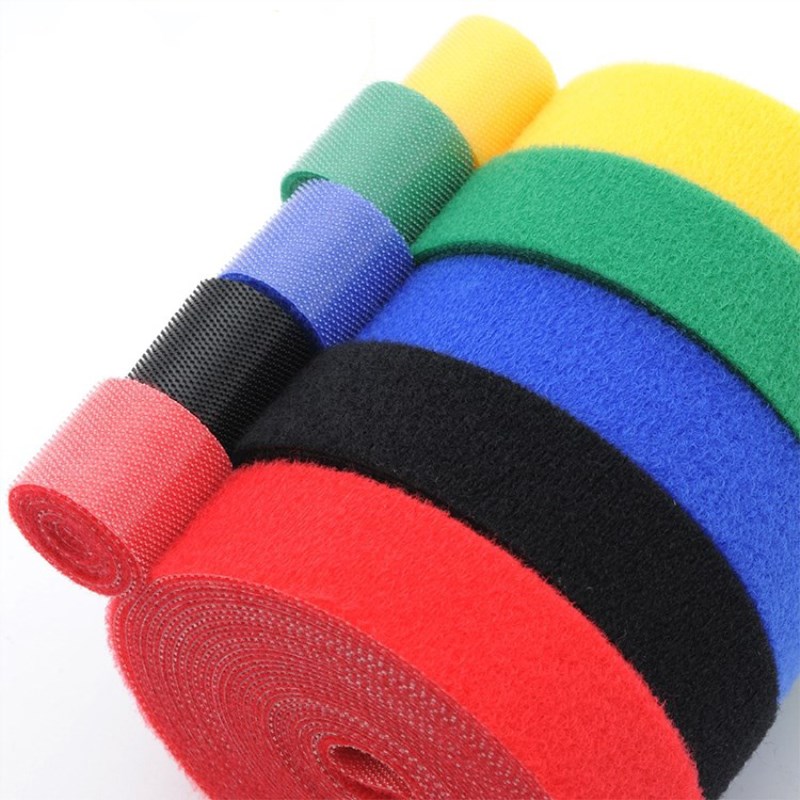 Rouleau de ruban adhésif de fixation Jumbo Vel cro, 50 mètres/rouleau, bricolage, réutilisable, Double face, crochet et boucle, attache de câble, sangles de gestion de fils