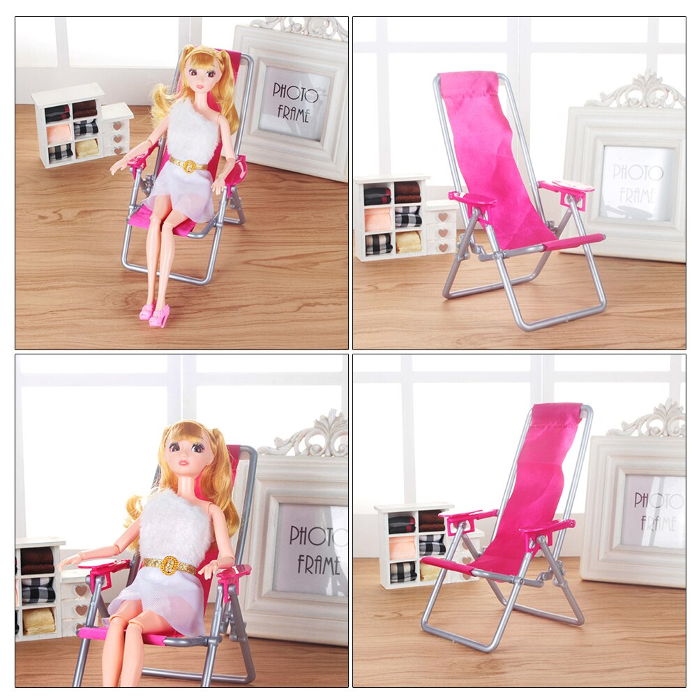 1pc Dek Stoel Vouwen Mini Oxford Doek Verstelbare Slapen Accessoire meubelen fauteuil kinderen speelgoed huis accessoires