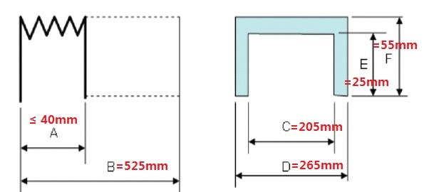 Lathe, cnc machine tools dust protection cover, inner: 205 mm x 25 mm, Lmax 525 mm