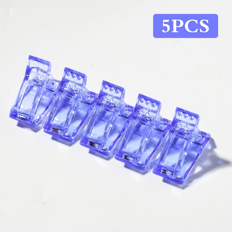 5 Pcs Acrylic Nail Clip Fingernail Extension UV Clamps Manicure Art Builder Tools set Quick Building Nail Tips Clips: Q42553
