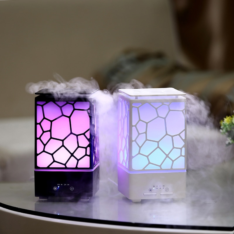 200 Ml Water Cube Aroma Diffuser Essentiële Olie Diffuser Led Lichten Ultrasone Luchtbevochtiger Timing Mist Maker Thuis Luchtreiniger