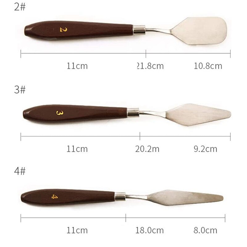10-Piece Painting Scraper Set Paint Palette Knife Gouache Paint Scraper Stainless Steel Art Scraper