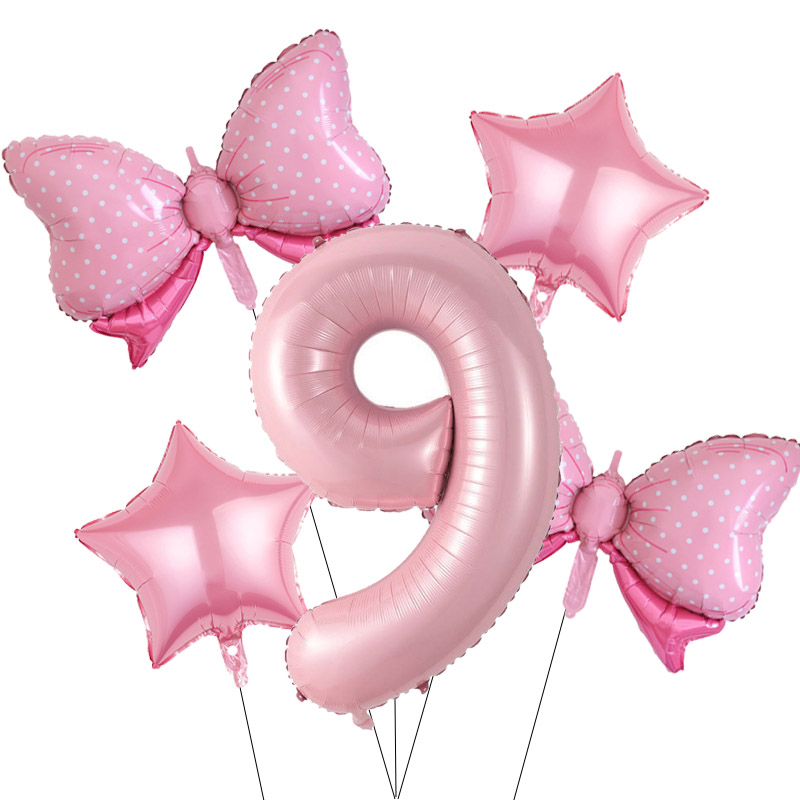 Lyserød sløjfe fødselsdag engangsservice sløjfe paptallerken kop serviet sugerør lyserød sløjfe brudeforlovelse bryllup polterabend dekoration