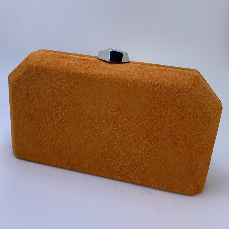 Nuphia Suede Evening Clutch Bags and Party Bags for Womens: Orange as photo