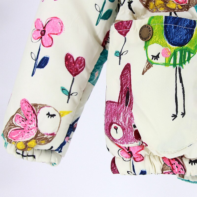 Little maven Toddler Girls Jacket Pink Rabbit Children's Windbreaker Fall Baby Girls Hooded Clothes Autumn Little Girls Coat