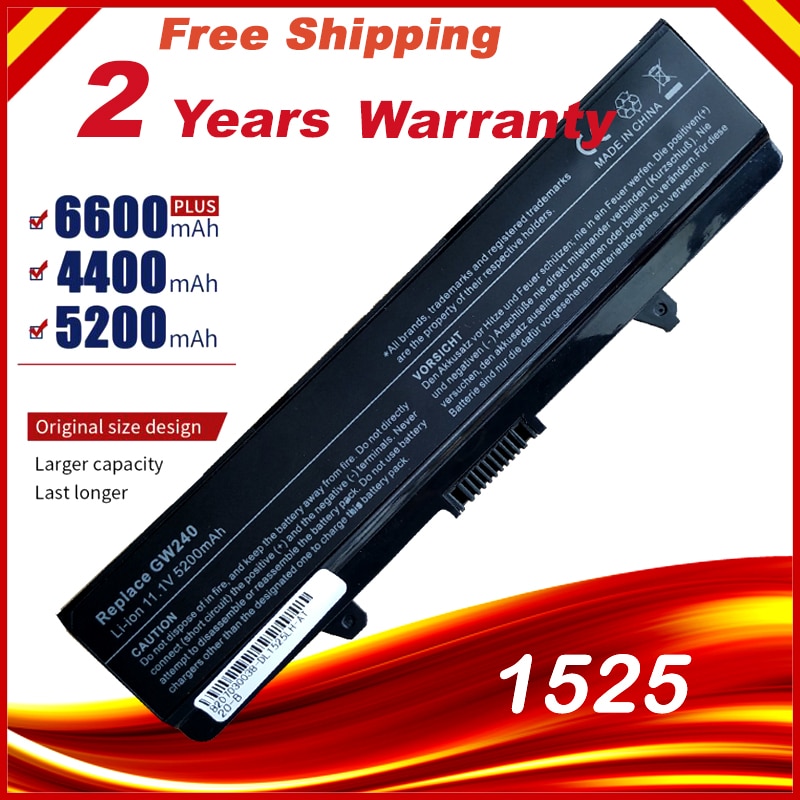 Batterij Voor Dell Inspiron 1525 1526 1545 1546 1750 GW252 GW240 GP952 PP42L PP29L PP41L K450N D608H RU583