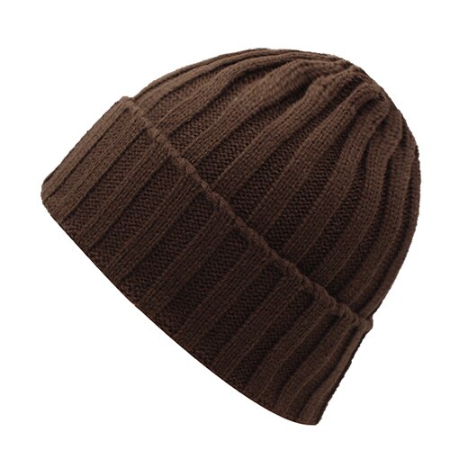 Skullies mössor män vintermössa dam- och #39 ;s vintermössor för kvinnor kepsar sporthuva homme gorro skull kvinnlig stickad mössa: Kaffe