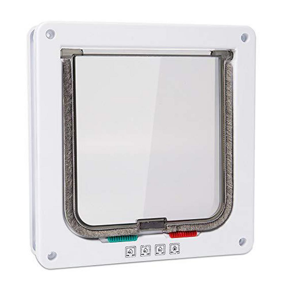 Dog Cat Flap Door Sliding Controllable Lockable Flap Door For Dog Cats Kitten ABS Plastic Small Pet Gate Door Kit Flap Doors