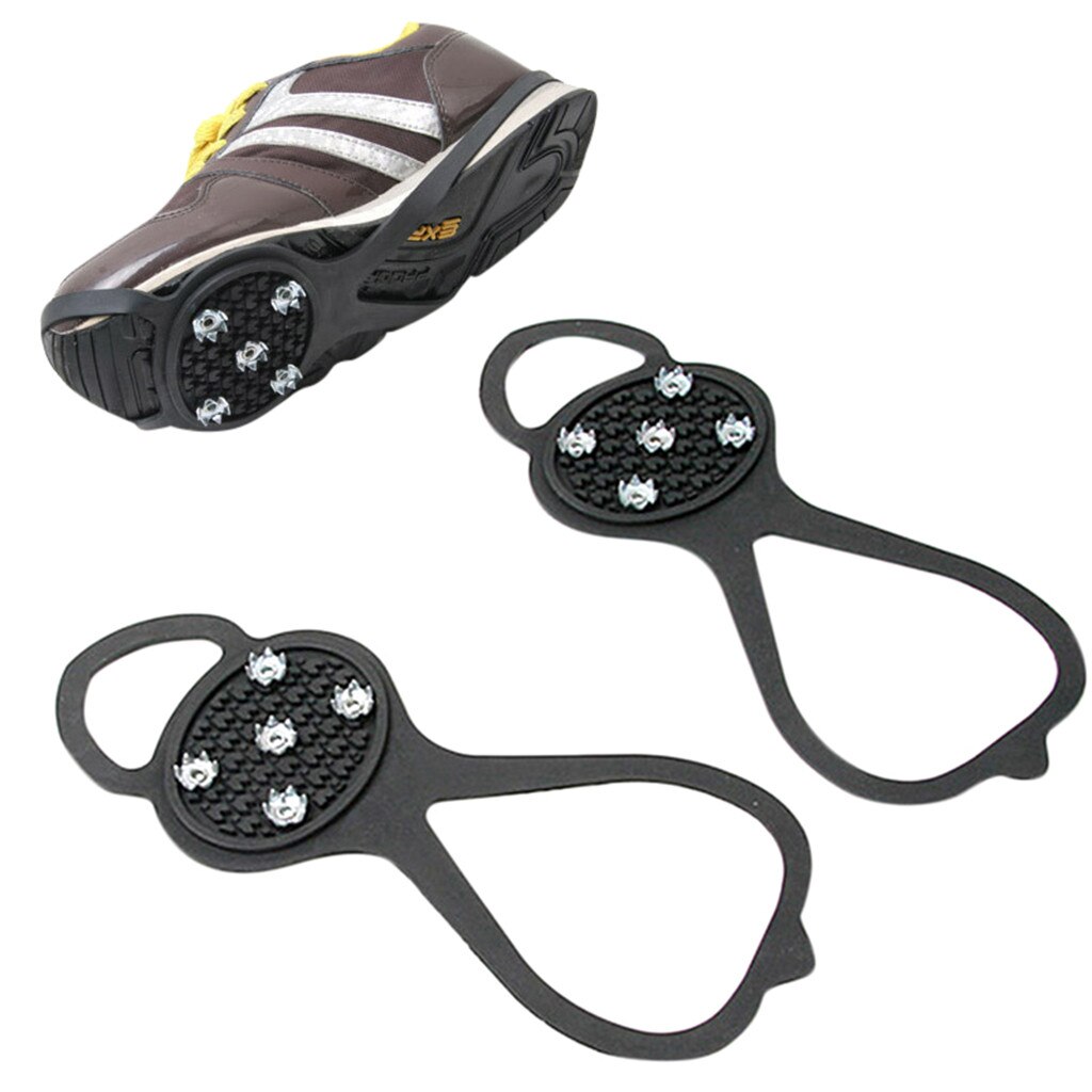 1 paire escalade glace Crampon 5 goujons anti-dérapant glace neige Camping marche chaussures Spike Grip hiver équipement de plein air