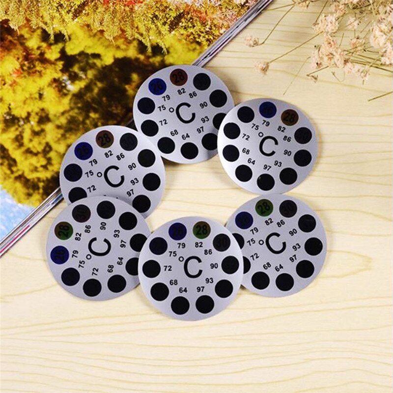 Self-Adhesive Aquarium Fish Tank Thermometer Temperature Sticker Aquarium Dual Scale C/F Round Thermometer Sticker