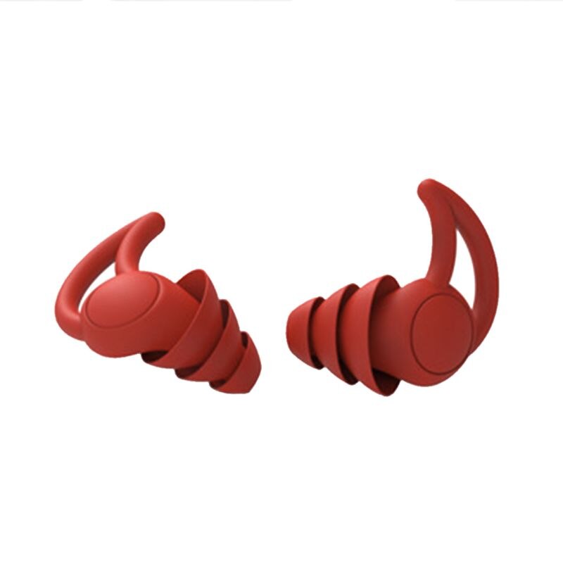 1Pair Soft Silicone Ear Plugs Noise Reduction Earplugs Ear Protector 2/3 Layers: 2-R