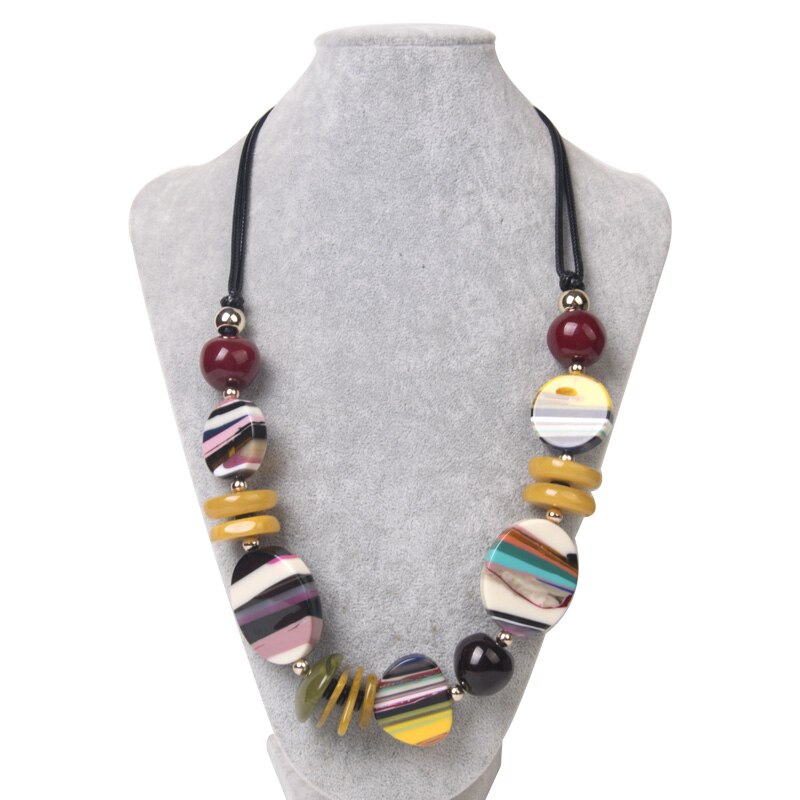Moda Arcobaleno Acrilico Collana di Dichiarazione Delle Donne di Boho Etnico Collane Personalizzate Femminile di Grandi Dimensioni Vintage ▾ Perle di Resina Dei Monili per le Ragazze