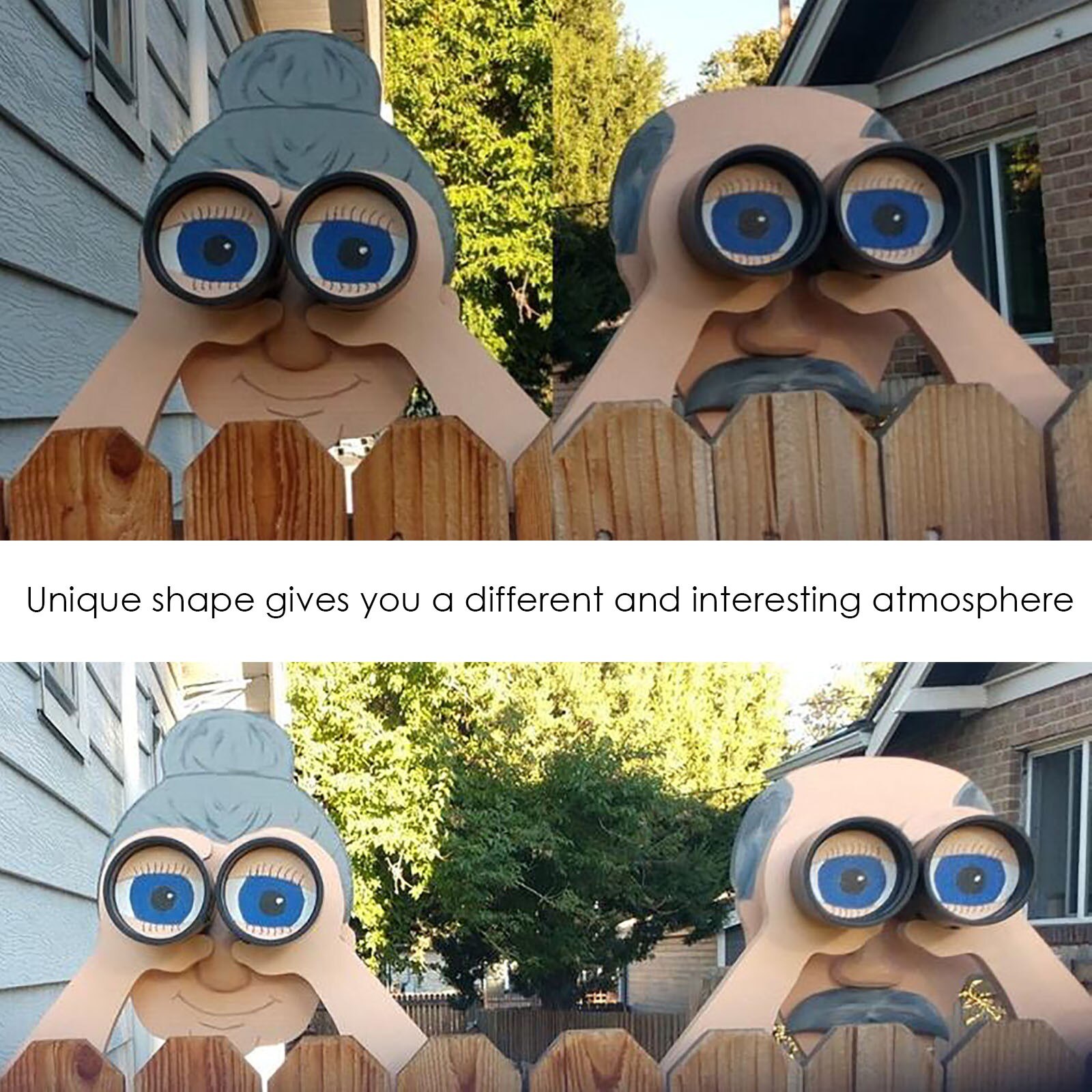 Funny Fence Decoration Nosy Old Man And Lady Lifelike Peeking Old Man And Lady Garden Fence Courtyard Fence Art Decora Crafts