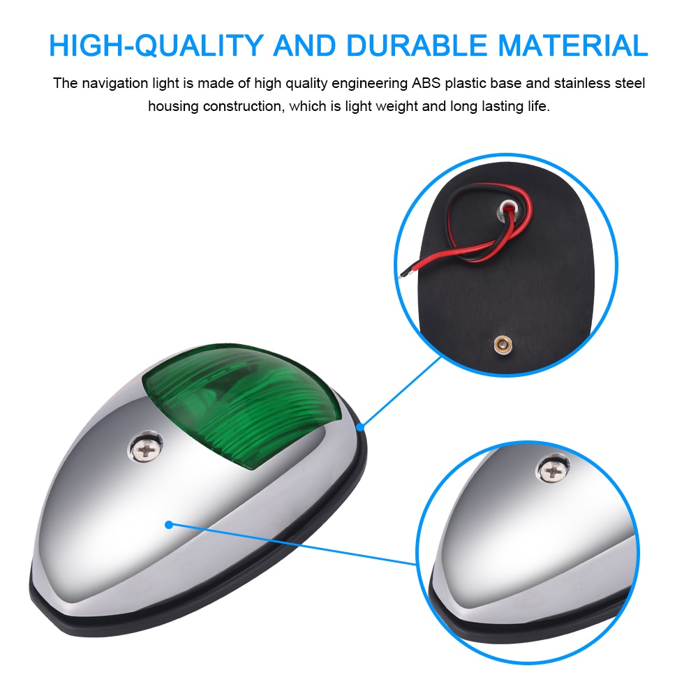 Universal Navigation Light Lamp Marine Boat Lights LED Bulb Black/White Housing ABS Plastic Signal Light 12V IP65 Waterproof