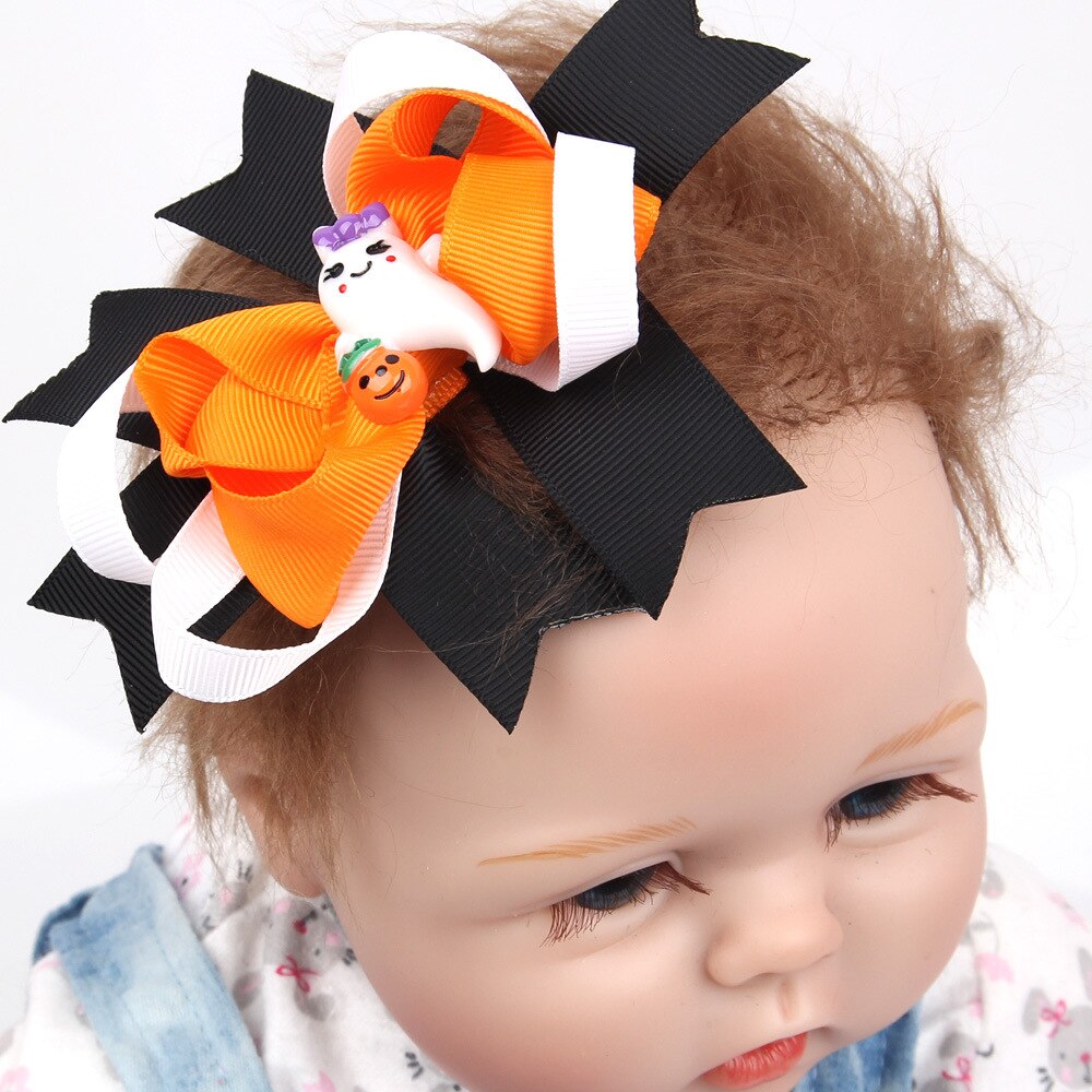Halloween bébé fille bandeau infantile cheveux chauve-souris cravate nœuds -né tiare bandeau tout-petits clips épingles à cheveux tissu chapeaux