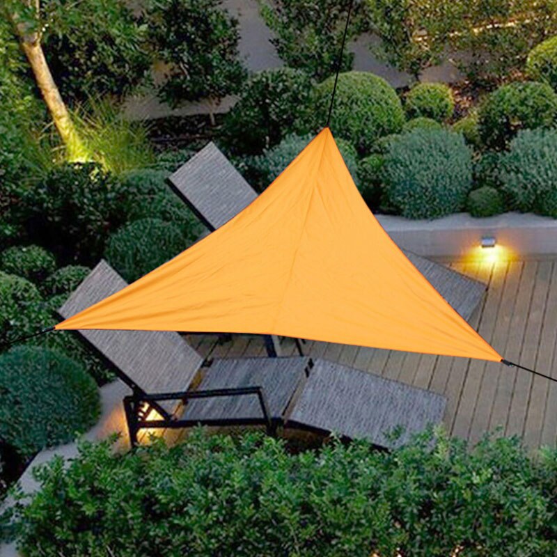 Solskygge sejl vandtæt trekant solskærm beskyttelse udendørs baldakin have gårdhave pool skygge sejl fortelt camping skygge klud: Orange 6 x 6 x 6m