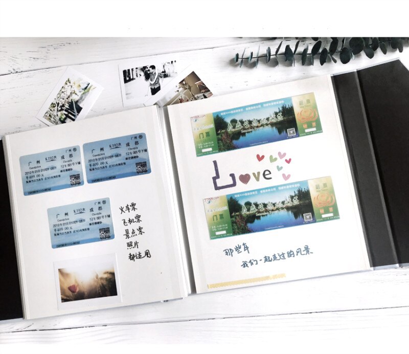 Diy album lim håndlaget bryllup familie album par togbillett samling album