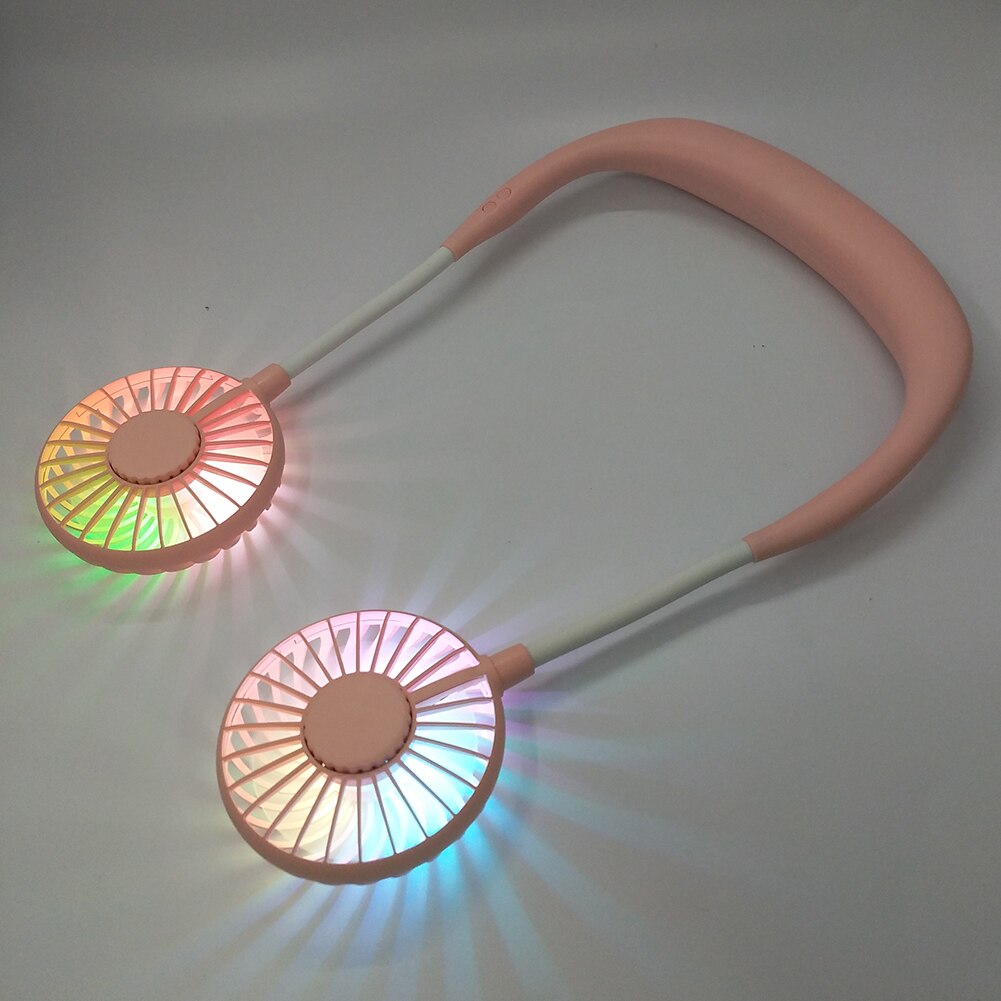 Glowing Handheld Fan Innovative Portable Mini USB Rechargeable Halter Fan Student Office Desktop Hand Holding USB Fan